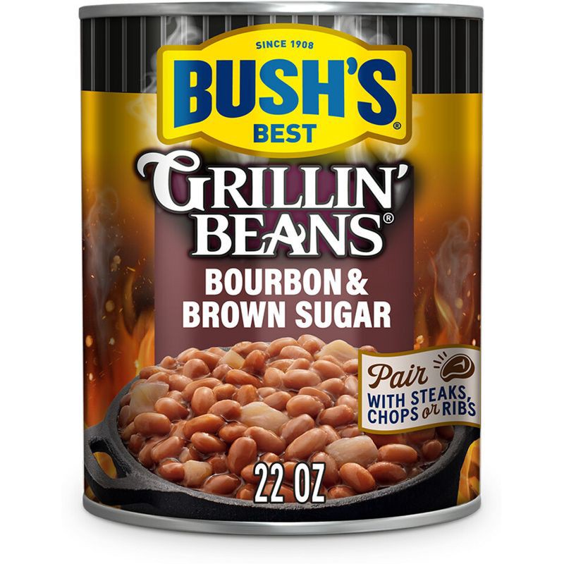 slide 1 of 7, Bush's Gluten Free Bourbon and Brown Sugar Grillin' Beans - 22oz, 22 oz