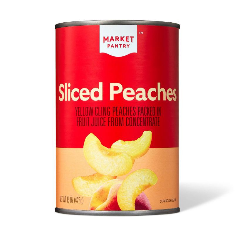 slide 1 of 3, Sliced Peaches in 100% Juice 14.5oz - Market Pantry™, 14.5 oz