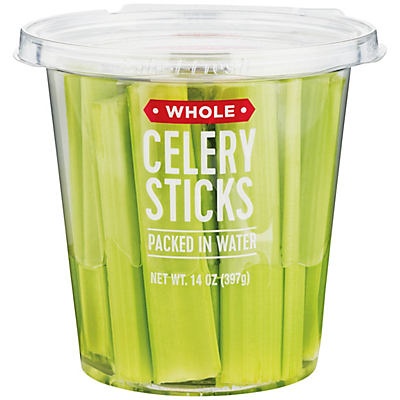 slide 1 of 1, H-E-B Ready Fresh Go! Packed In Water Celery Sticks, 14 oz
