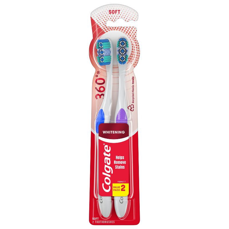 slide 8 of 10, Colgate 360 Optic White Whitening Toothbrush - Soft - 2ct, 2 ct