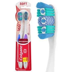 Colgate 360 Optic White Whitening Toothbrush - Soft - 2ct
