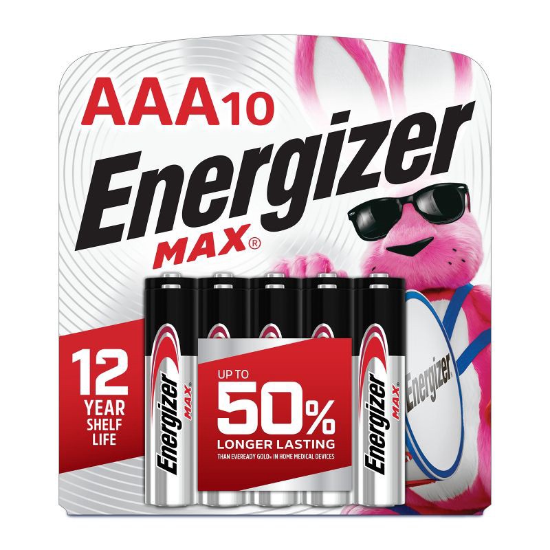 slide 1 of 10, Energizer Max AAA Batteries - 10pk Alkaline Battery, 10 ct