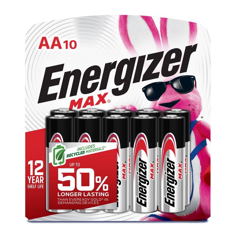 slide 1 of 10, Energizer Max AA Batteries - 10pk Alkaline Battery, 10 ct