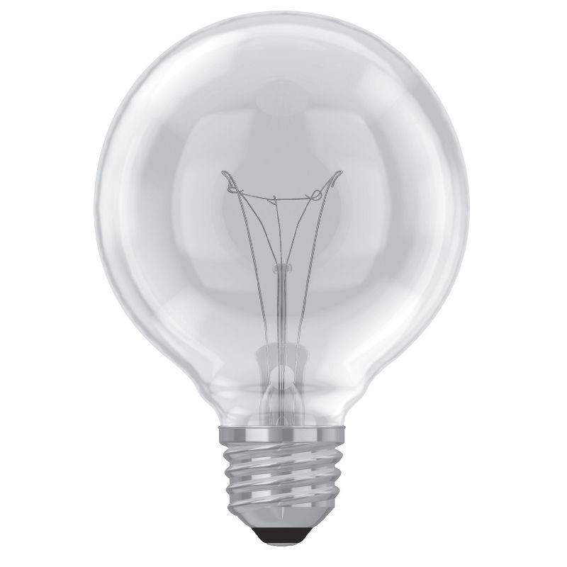 slide 2 of 3, GE Household Lighting GE 25w 4pk G25 Incandescent Light Bulb White/Clear Bulb, 4 ct