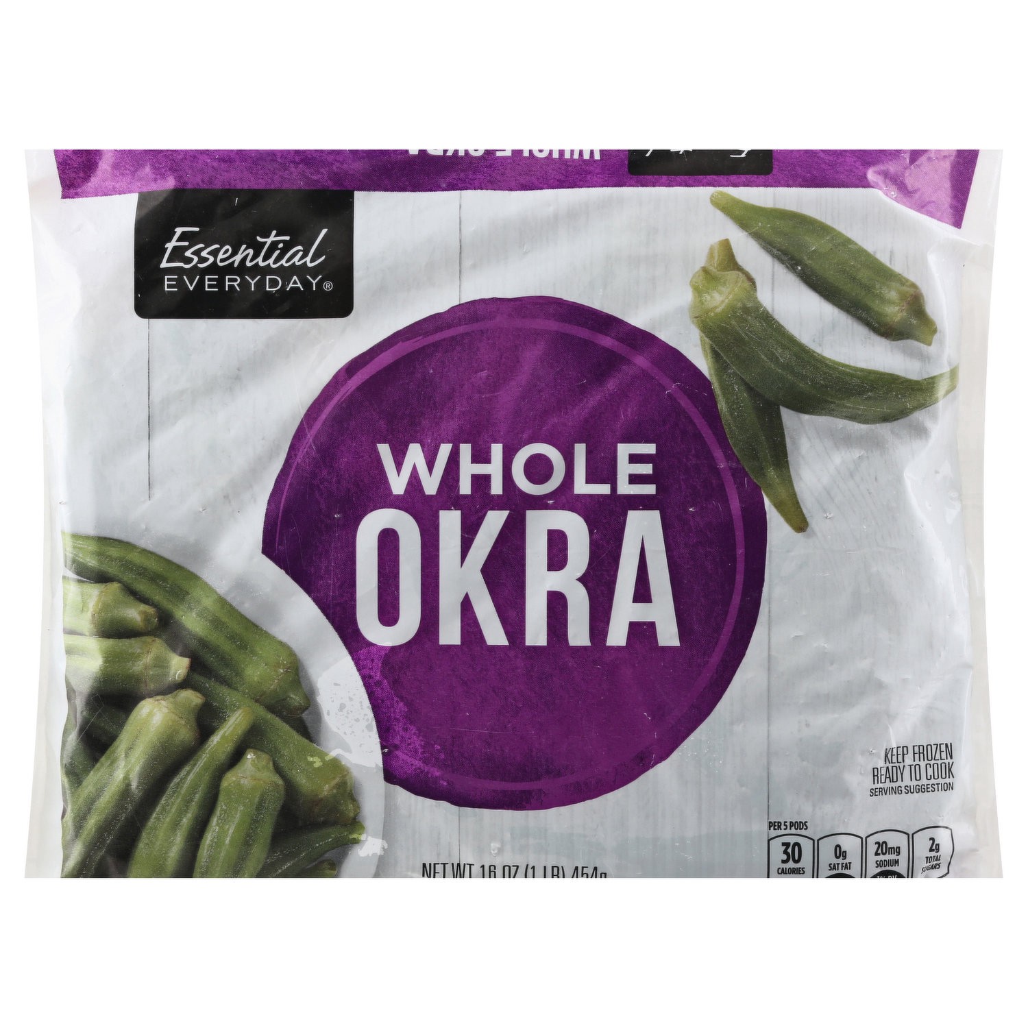 slide 1 of 1, Essential Everyday Frozen Whole Okra, 16 oz