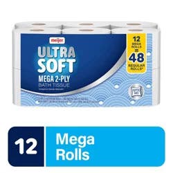 Meijer Ultra Soft Mega Rolls Bath Tissue