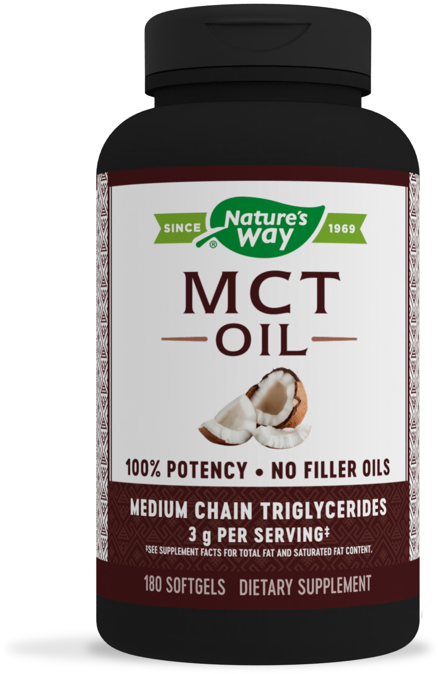 slide 1 of 1, Nature's Way MCT Oil Softgels, 3 g of MCTs per serving, No Palm or Filler Oils, 180 Softgels, 180 ct