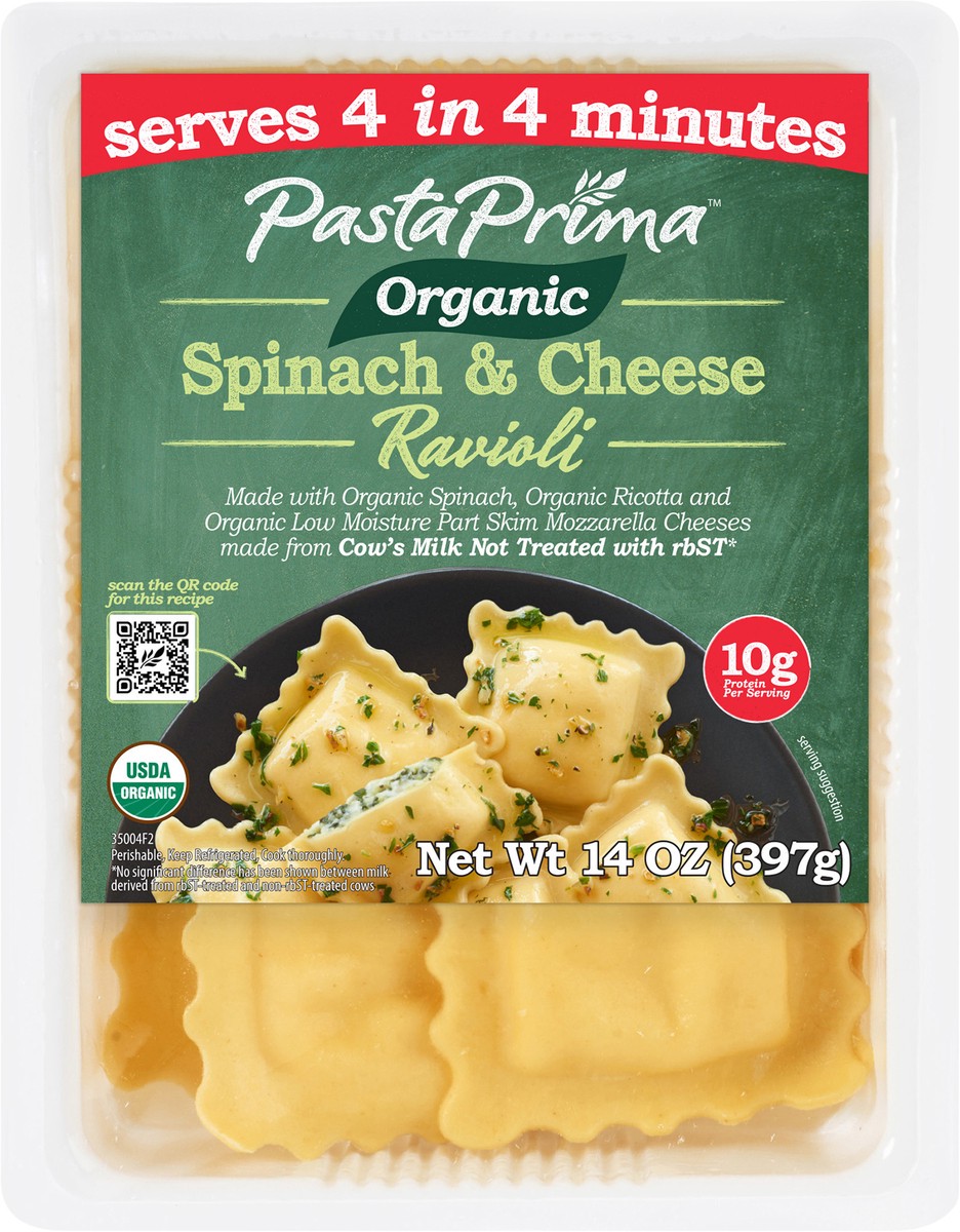 slide 2 of 3, Pasta Prima Organic Spinach & Cheese Ravioli, 14 oz