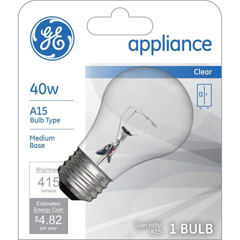 slide 1 of 6, GE Household Lighting GE 40W Reveal A15 Incandescent Appliance Light Bulb, 1 ct
