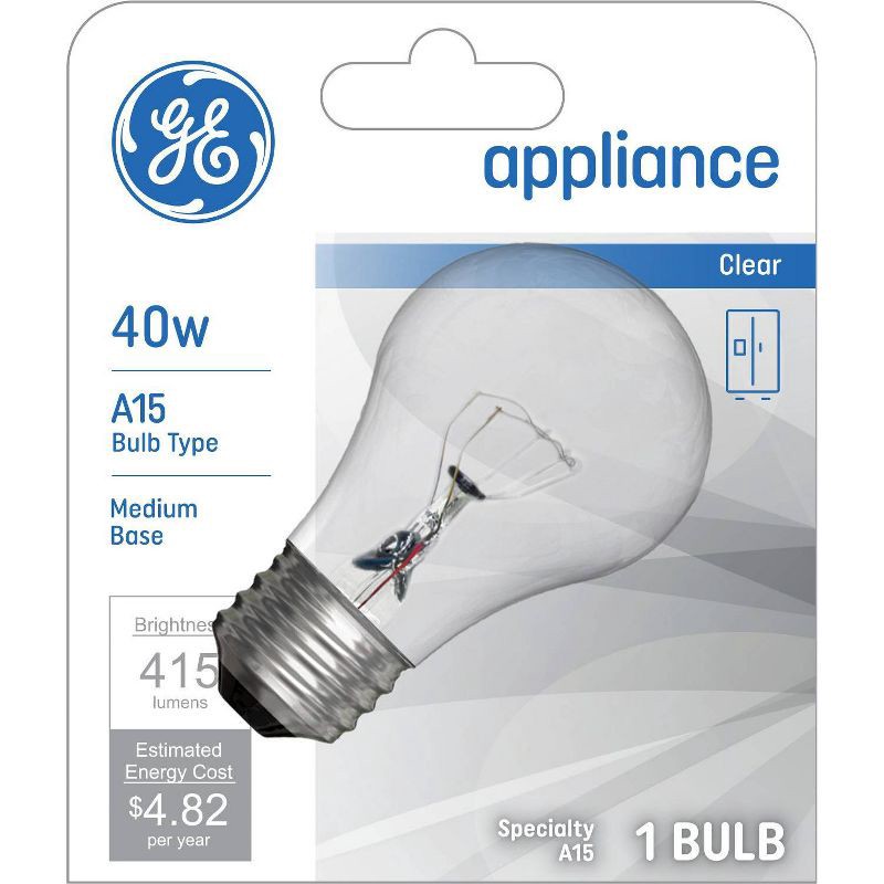 slide 5 of 6, GE Household Lighting GE 40W Reveal A15 Incandescent Appliance Light Bulb, 1 ct