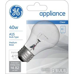 GE Household Lighting GE 40W Reveal A15 Incandescent Appliance Light Bulb