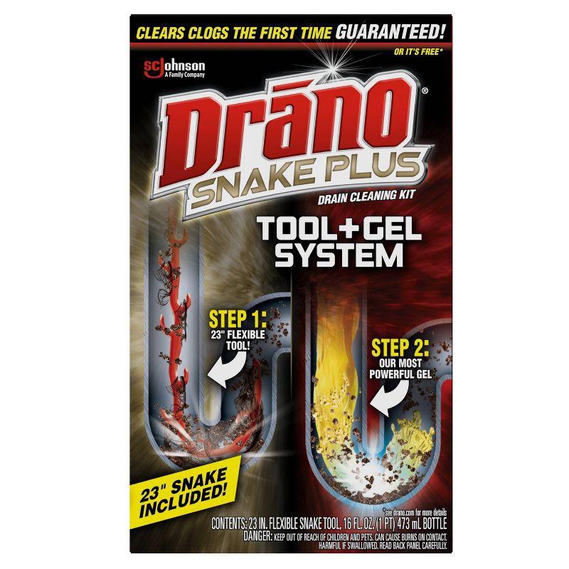 slide 1 of 7, Drano Snake Plus Tool + Gel System - 16oz, 16 oz