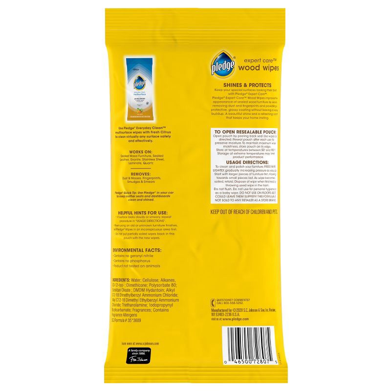 slide 3 of 13, Pledge Multisurface Enhancing Wipes - Lemon - 24ct, 24 ct