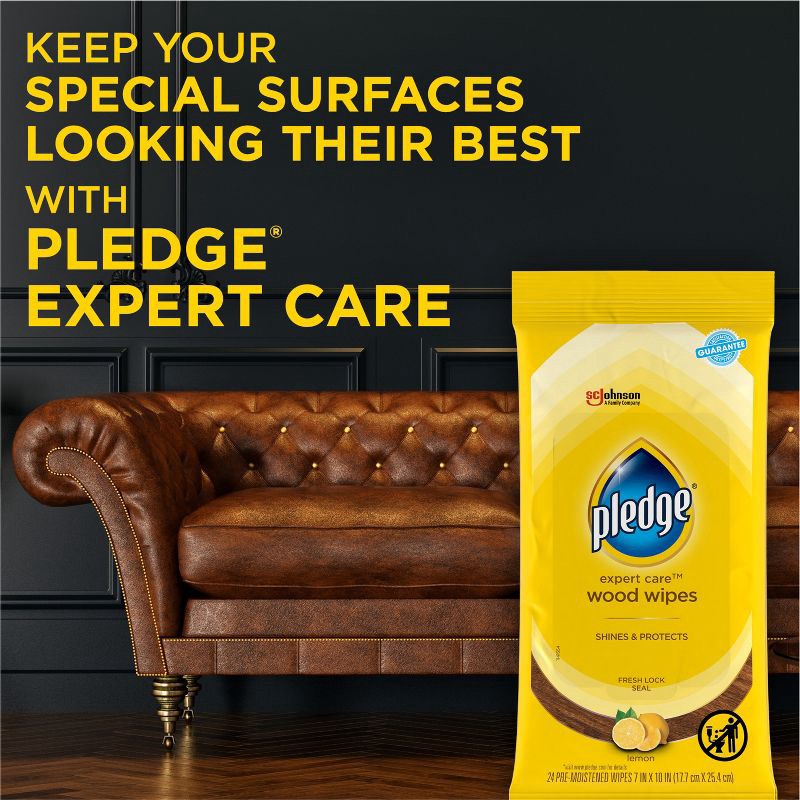 slide 10 of 13, Pledge Multisurface Enhancing Wipes - Lemon - 24ct, 24 ct