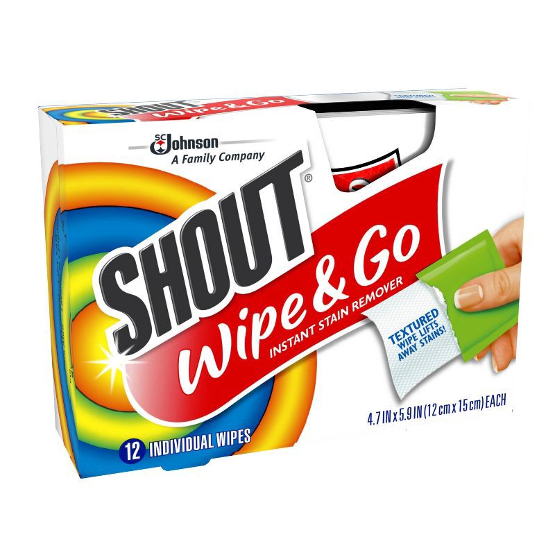slide 16 of 16, Shout Wipe & Go Instant Portable Stain Remover - 12ct, 12 ct