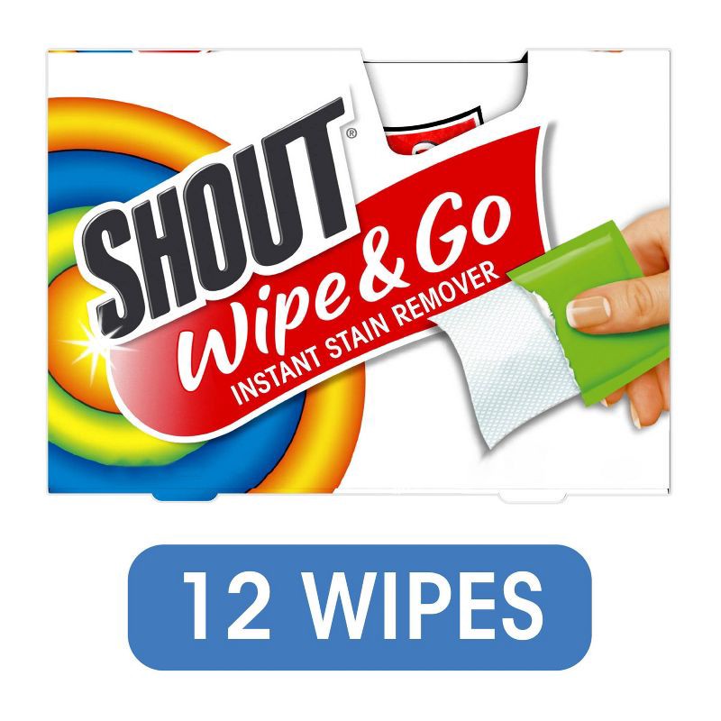 slide 5 of 10, Shout Wipe & Go Instant Portable Stain Remover - 12ct, 12 ct