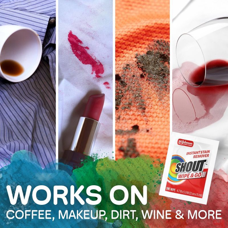 slide 8 of 16, Shout Wipe & Go Instant Portable Stain Remover - 12ct, 12 ct