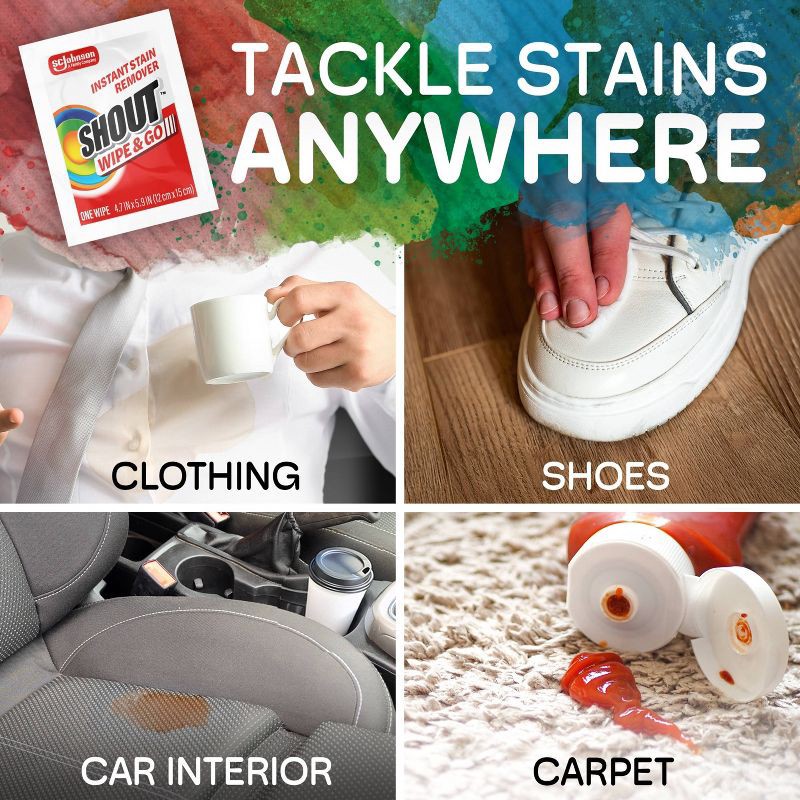 slide 10 of 16, Shout Wipe & Go Instant Portable Stain Remover - 12ct, 12 ct