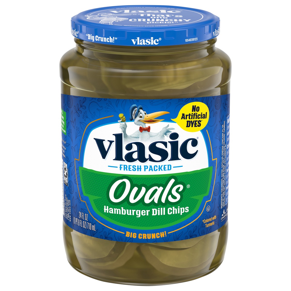 slide 1 of 5, Vlasic Ovals Hamburger Dill Chips Hamburger Dill Chips 24 fl oz, 24 oz