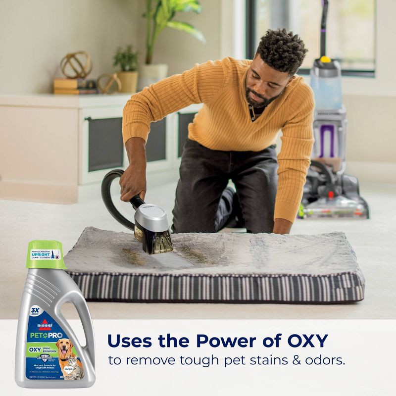 slide 3 of 7, BISSELL Professional Pet Stain Eliminator + Oxy Carpet Formula 48oz - 1990: Carpet Cleaner Solution, Upholstery Shampoo, 48 oz