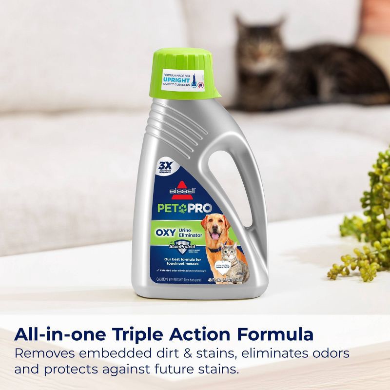 slide 4 of 7, BISSELL Professional Pet Stain Eliminator + Oxy Carpet Formula 48oz - 1990: Carpet Cleaner Solution, Upholstery Shampoo, 48 oz