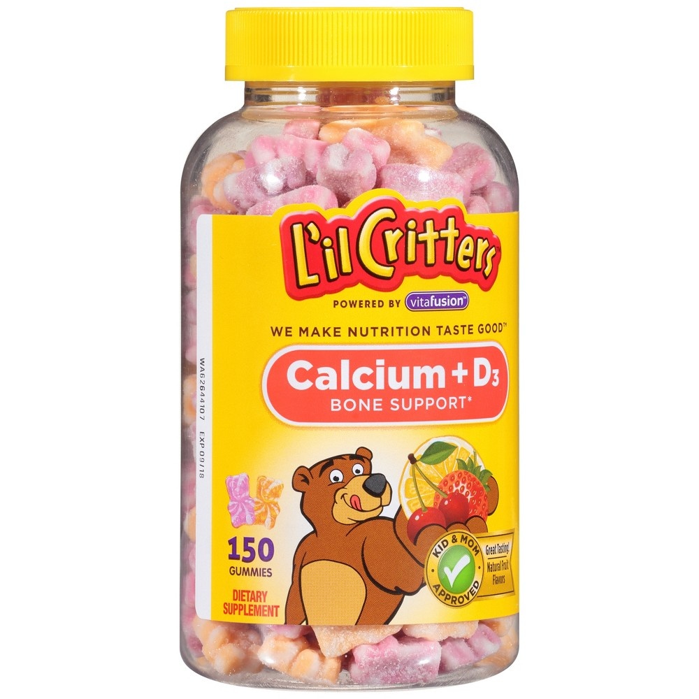 slide 2 of 3, L'il Critters Calcium Dietary Supplement Gummies - Fruit, 150 ct