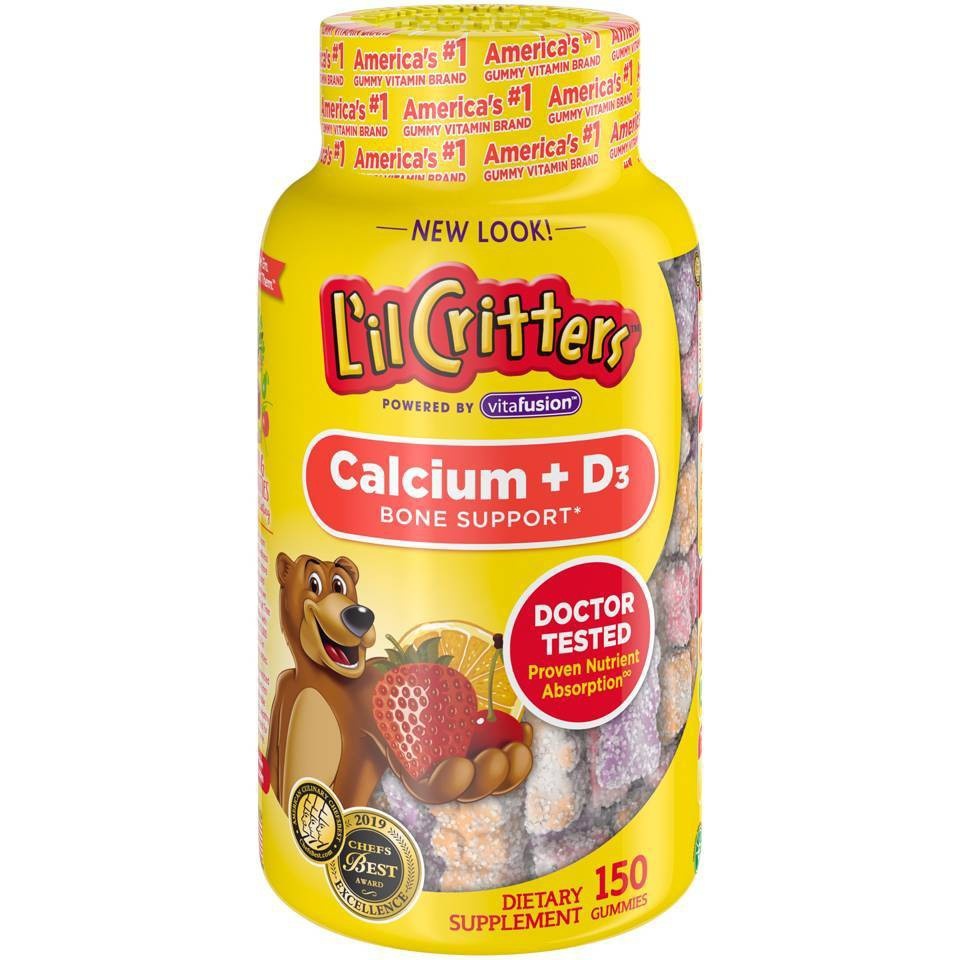 slide 1 of 3, L'il Critters Calcium Dietary Supplement Gummies - Fruit, 150 ct