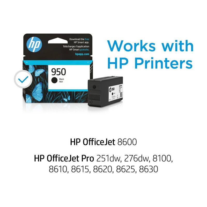 slide 8 of 12, HP Inc. HP 950 Officejet Single Ink Cartridge - Black (CN049AN#140): Standard Yield Printing Solution, 1 ct