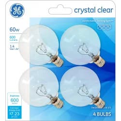 GE Household Lighting GE 60W 4pk G16 Incandescent Light Bulb White/Clear