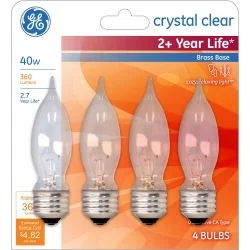 GE Household Lighting GE 40W 4pk CAM Long Life Incandescent Chandelier Light Bulb White