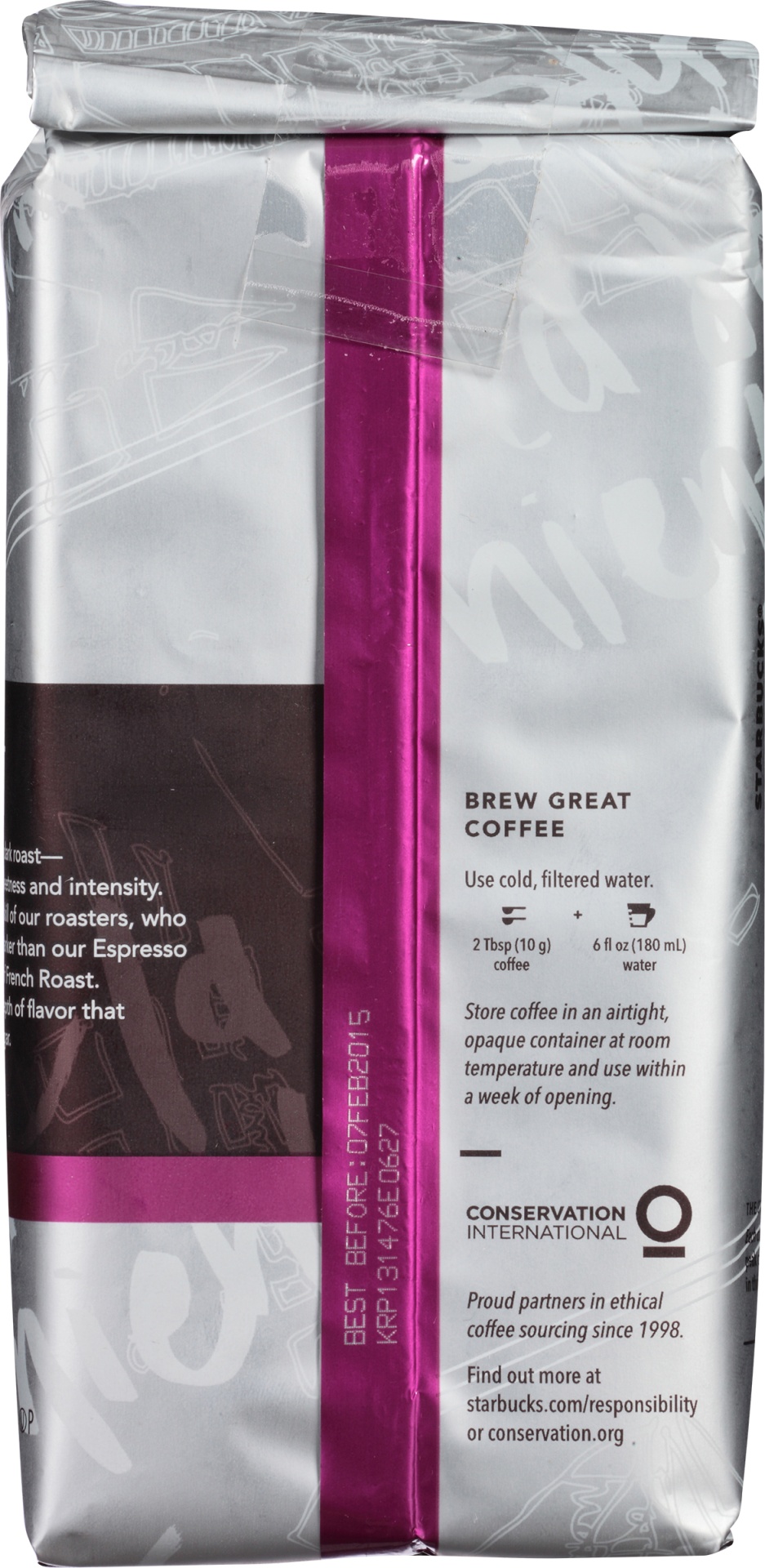 slide 4 of 7, Starbucks Ground Coffee, Dark Roast Coffee, Italian Roast, 100% Arabica, 1 bag (12 oz), 12 oz