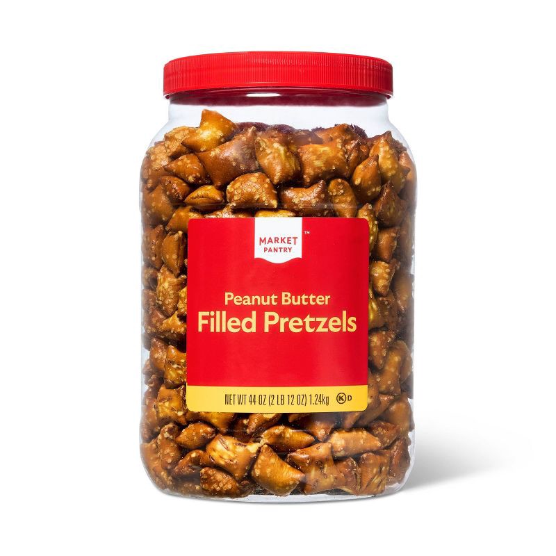 slide 1 of 4, Peanut Butter Filled Pretzels - 44oz - Market Pantry™, 44 oz