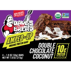 Dave's Killer Bread Amped-Up Double Chocolate Coconut Organic Protein Bars, 4 Count