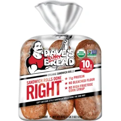 Dave's Killer Bread Right Organic Sandwich Rolls 6 ea