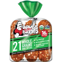 Dave's Killer Bread Organic 21 Whole Grains and Seeds Sandwich Rolls 6 ea