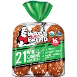 Dave's Killer Bread Organic 21 Whole Grains and Seeds Sandwich Rolls 6 ea
