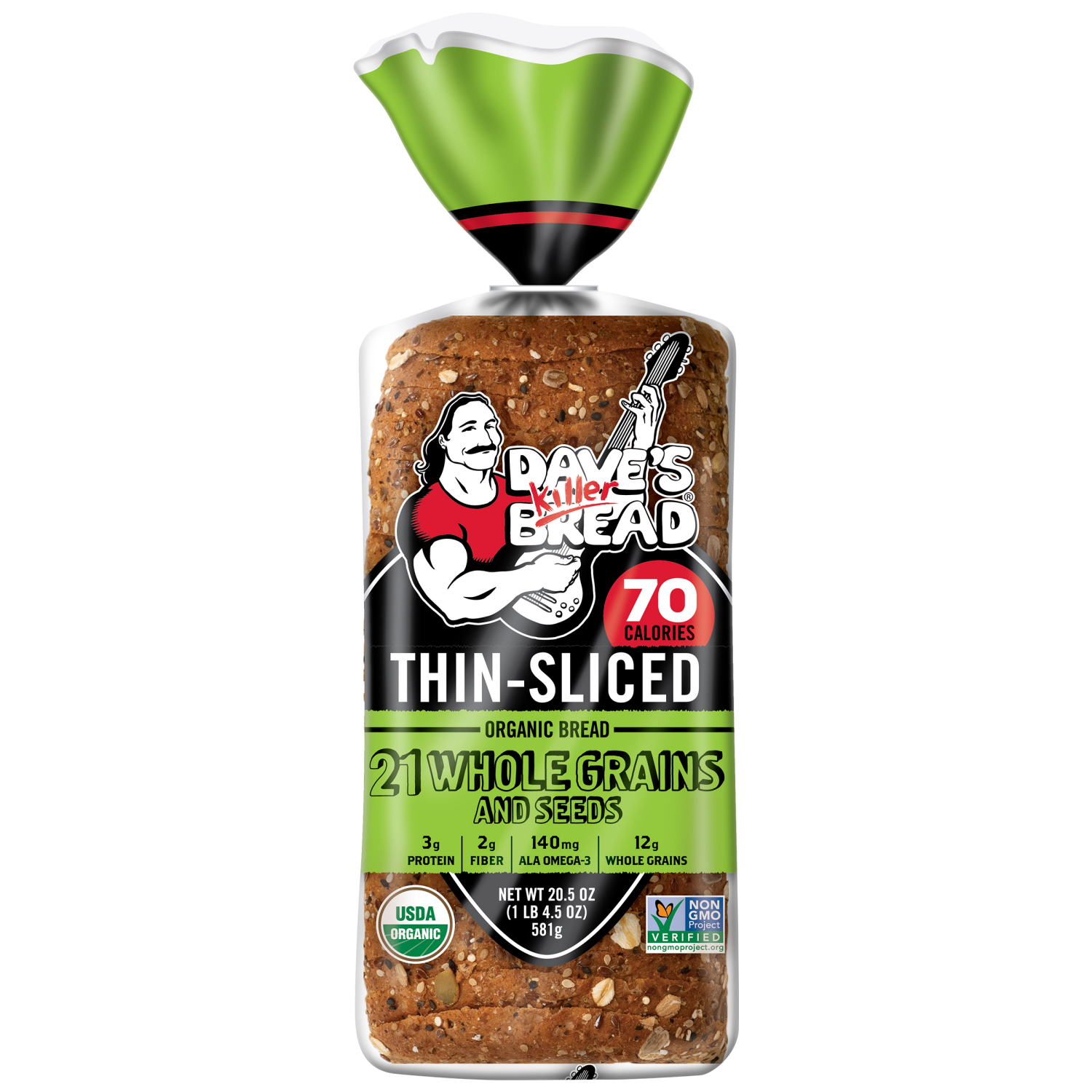 slide 1 of 3, Dave's Killer Bread Bread, Organic, Thin-Sliced, 20.5 oz