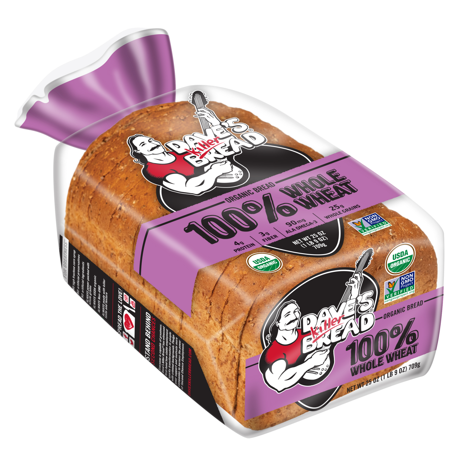 slide 2 of 4, Dave's Killer Bread 100% Whole Wheat Organic, 25 oz