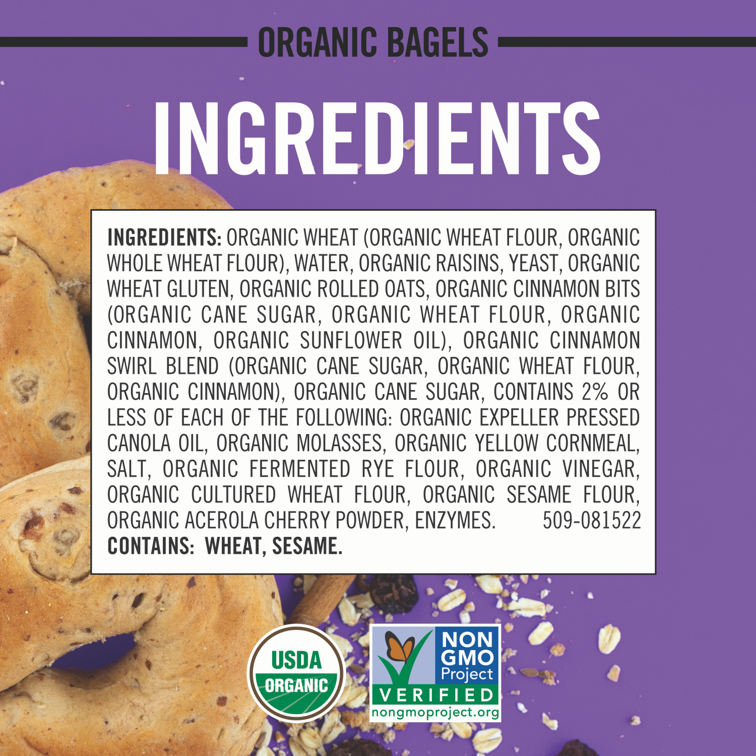 slide 7 of 7, Dave's Killer Bread Cinnamon Raisin Remix Bagels, Organic Cinnamon Raisin Bagels, 5 Count, 16.75 oz