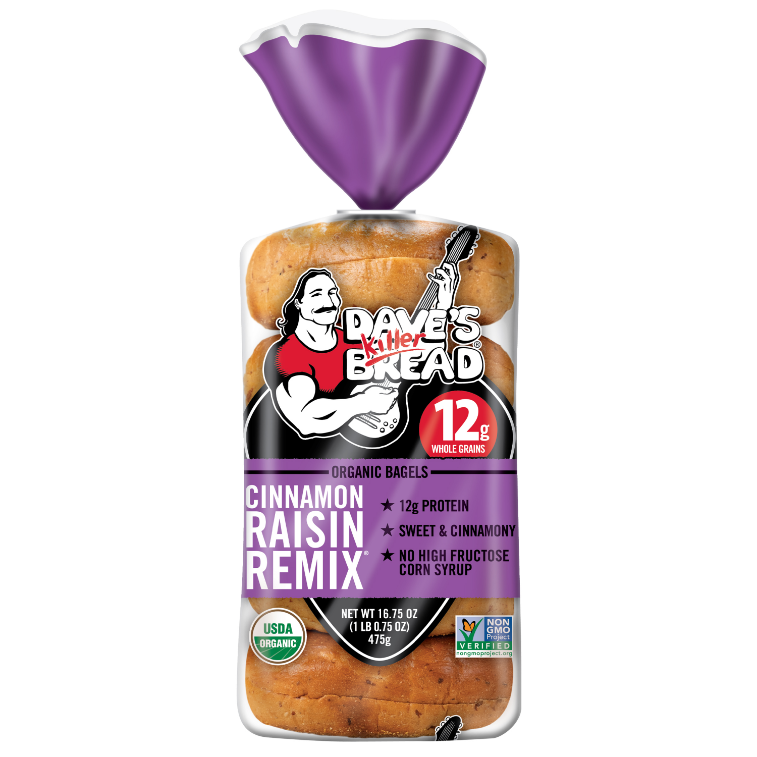 slide 1 of 5, Dave's Killer Bread Cinnamon Raisin Remix Bagels, Organic Cinnamon Raisin Bagels, 5 Count, 16.75 oz