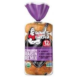 Dave's Killer Bread Cinnamon Raisin Remix Bagels, Organic Cinnamon Raisin Bagels, 5 Count