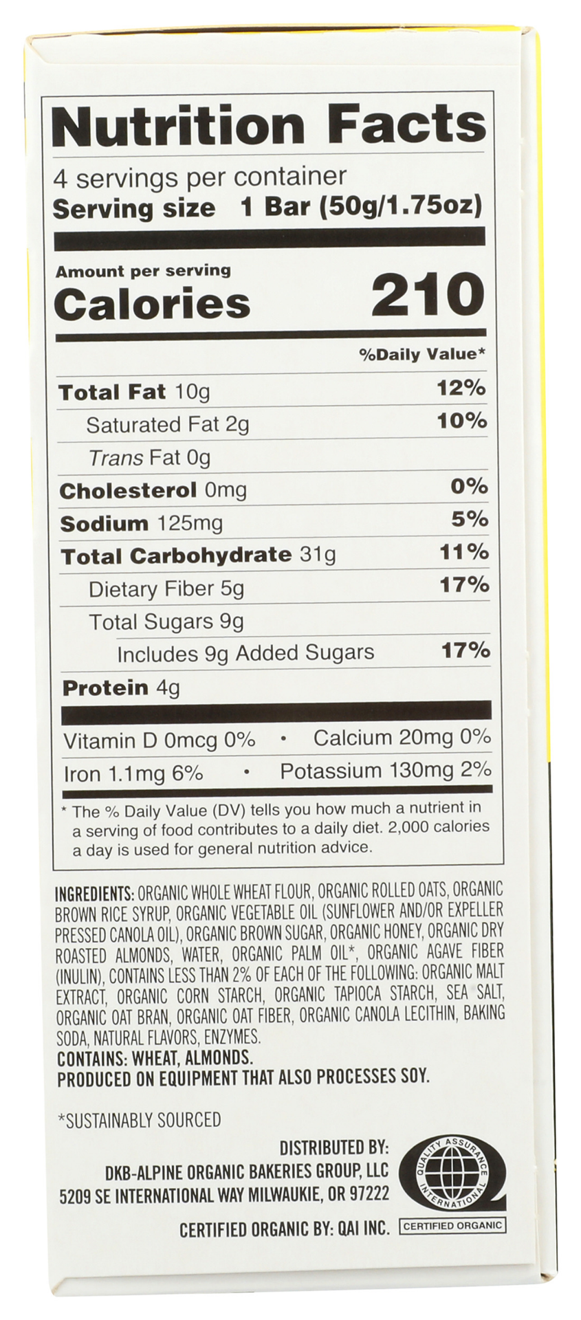 slide 2 of 3, Dave's Killer Bread Snack Bars, Organic, Oat-Rageous Honey Almond, 4 ct