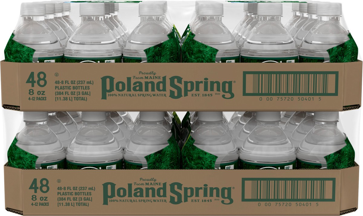 slide 4 of 9, POLAND SPRING Brand 100% Natural Spring Water, 8-ounce mini plastic bottles (Total of 48), 8 oz