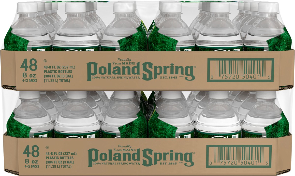 slide 8 of 9, POLAND SPRING Brand 100% Natural Spring Water, 8-ounce mini plastic bottles (Total of 48), 8 oz