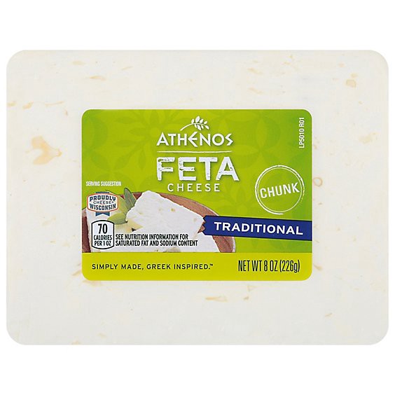 slide 1 of 3, Athenos Cheese Feta Chunk Traditional - 8 Oz, 8 oz
