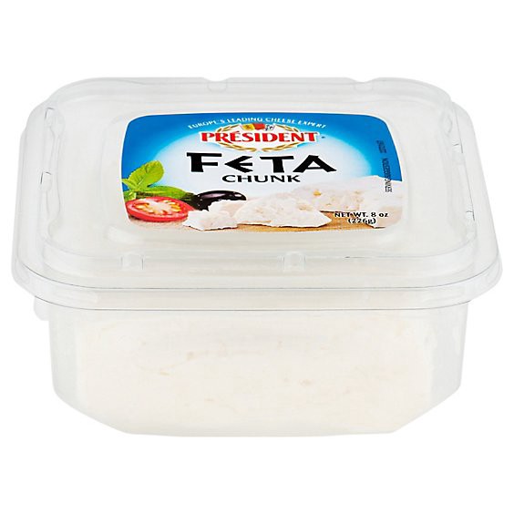 slide 1 of 1, President Plain Feta Cheese - 8 Oz, 8 oz