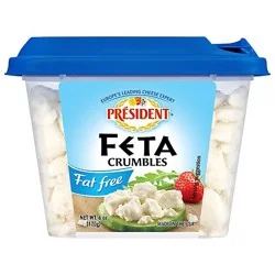 President Crumbled Fat Free Feta Cheese - 6 Oz