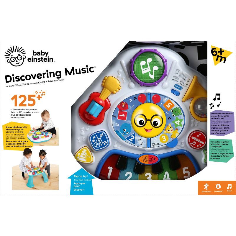 slide 12 of 12, Baby Einstein 2-in-1 Discovering Music Activity Table and Floor Toy, 1 ct