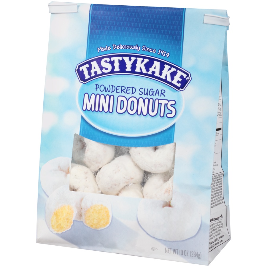 slide 3 of 8, Tastykake Powdered Sugar Mini Donuts, 10 oz