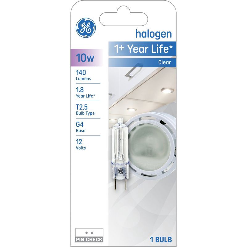 slide 1 of 5, GE Household Lighting GE 10W T2.5 Halogen Appliance Light Bulb Soft White, 1 ct